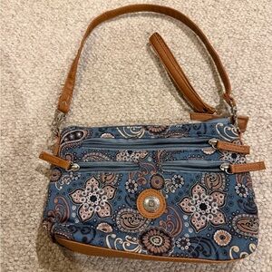 Stylish Blue and Brown Women's Bag